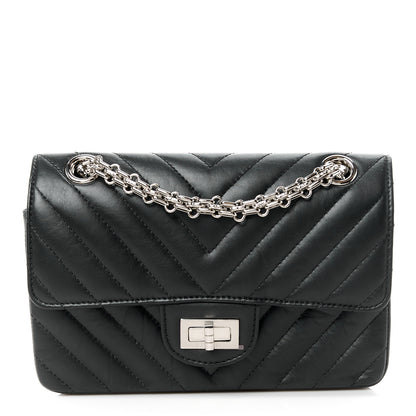 Chanel Aged Calfskin Chevron Quilted 2.55 Reissue Mini Flap Black 1 of 11