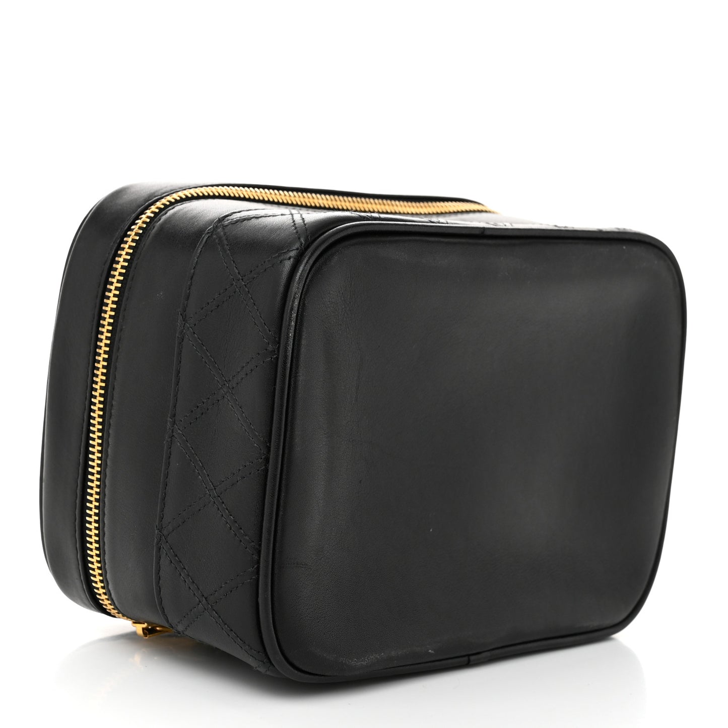 Lambskin Vanity Cosmetic Case Black