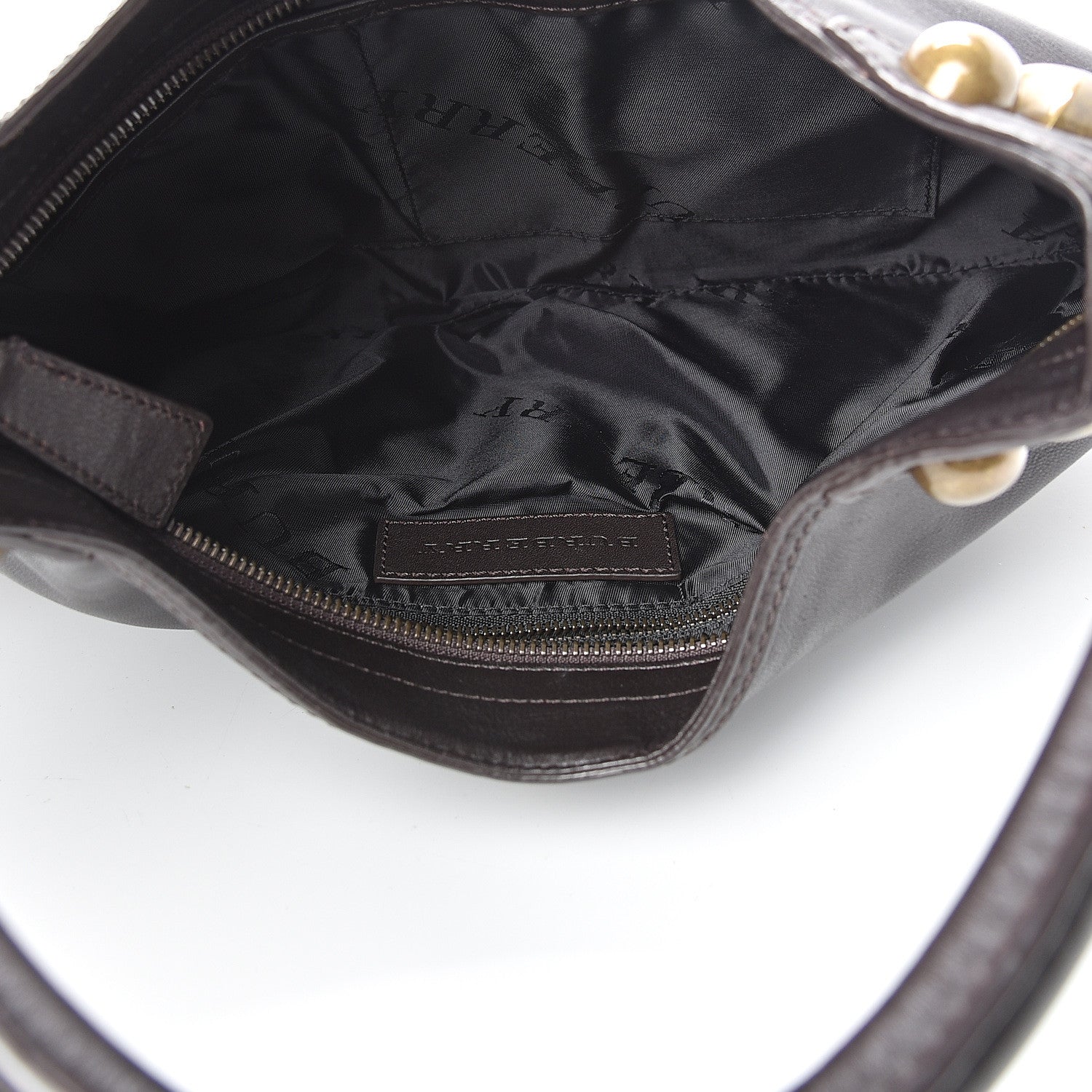 Burberry Calfskin Studded Medium Alverton Hobo Chocolate 4 of 15