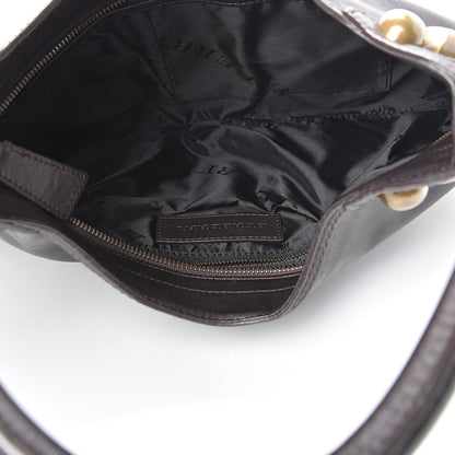 Burberry Calfskin Studded Medium Alverton Hobo Chocolate 4 of 15