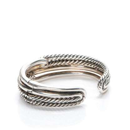 David Yurman Sterling Silver Diamond Double Loop Labyrinth Bracelet 3 of 7