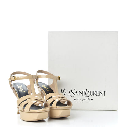 Saint Laurent Patent Tribute 75 Platform Sandals 35.5 Nude Powder 11 of 11