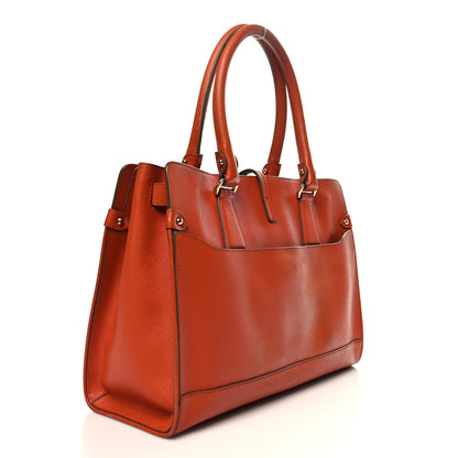 Salvatore Ferragamo Printed Calfskin Briana Tote Terracotta 3 of 16