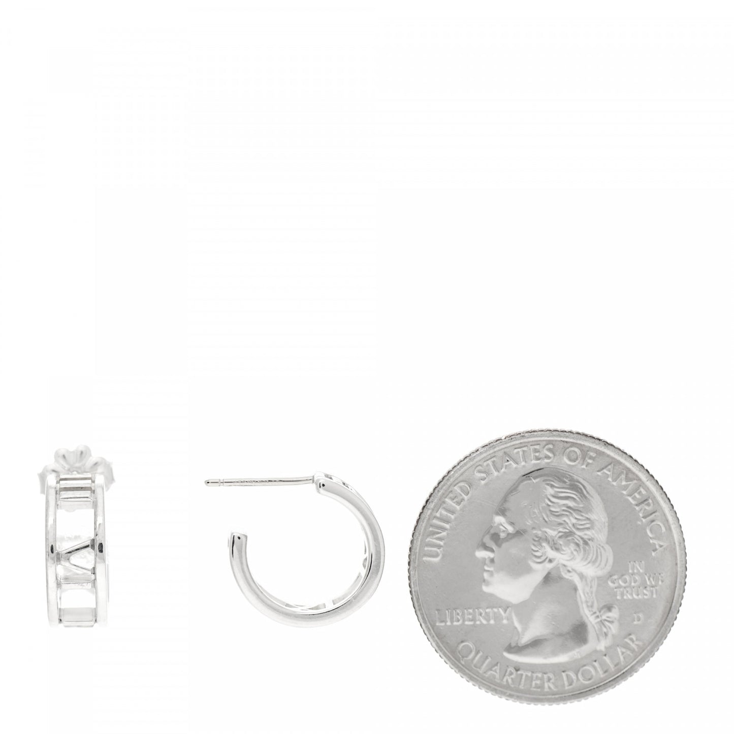 Sterling Silver Small Atlas Open Hoop Earrings