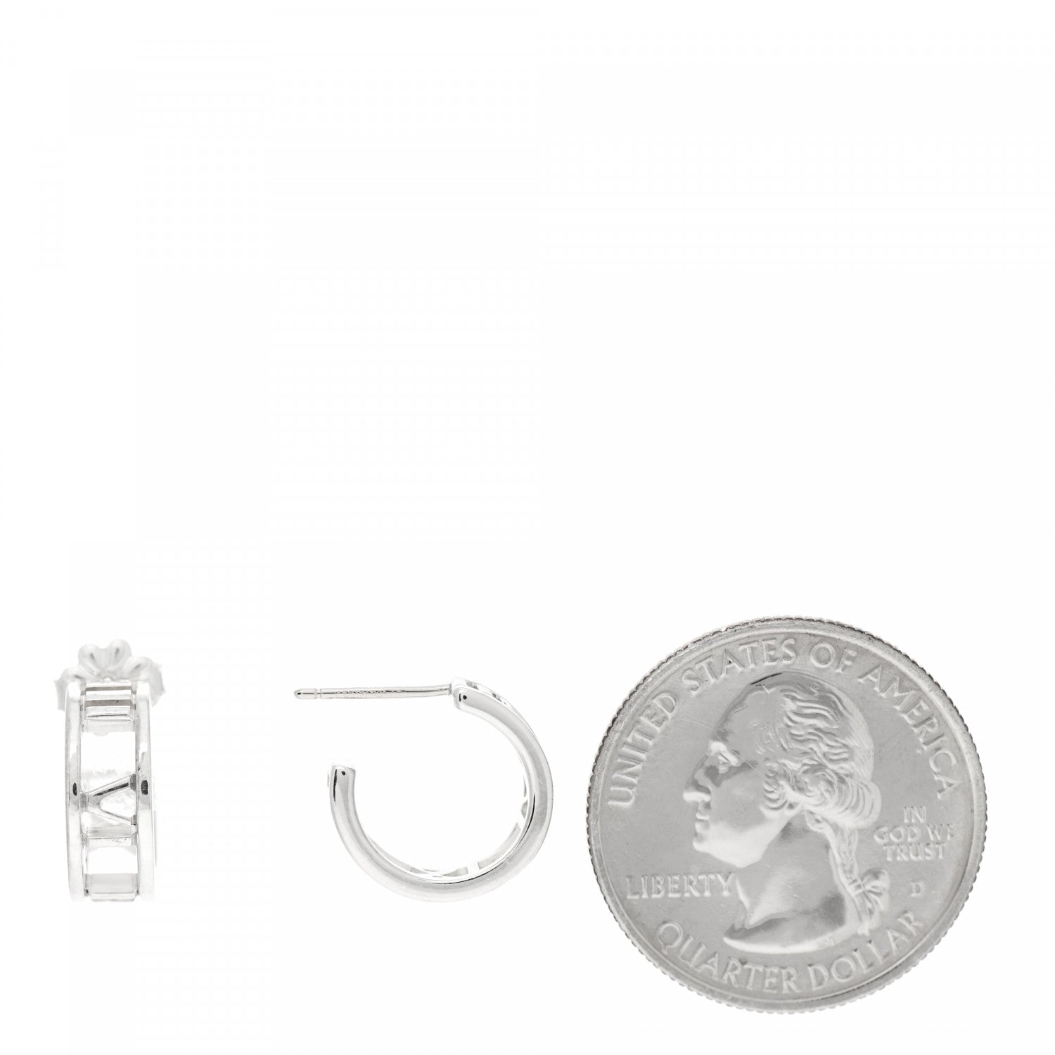 Tiffany Sterling Silver Small Atlas Open Hoop Earrings 2 of 4