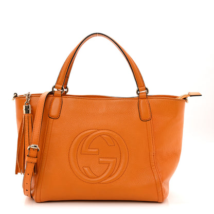 Gucci Pebbled Calfskin Small Soho Top Handle Bag Curcuma 1 of 13