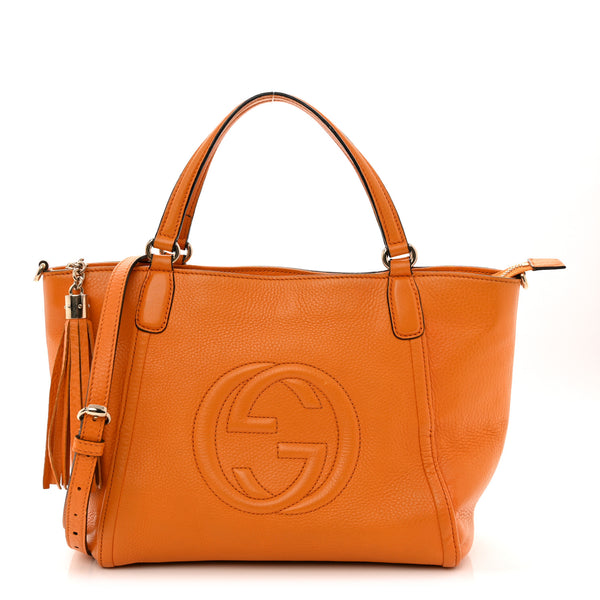 Gucci Pebbled Calfskin Small Soho Top Handle Bag Curcuma 1925582