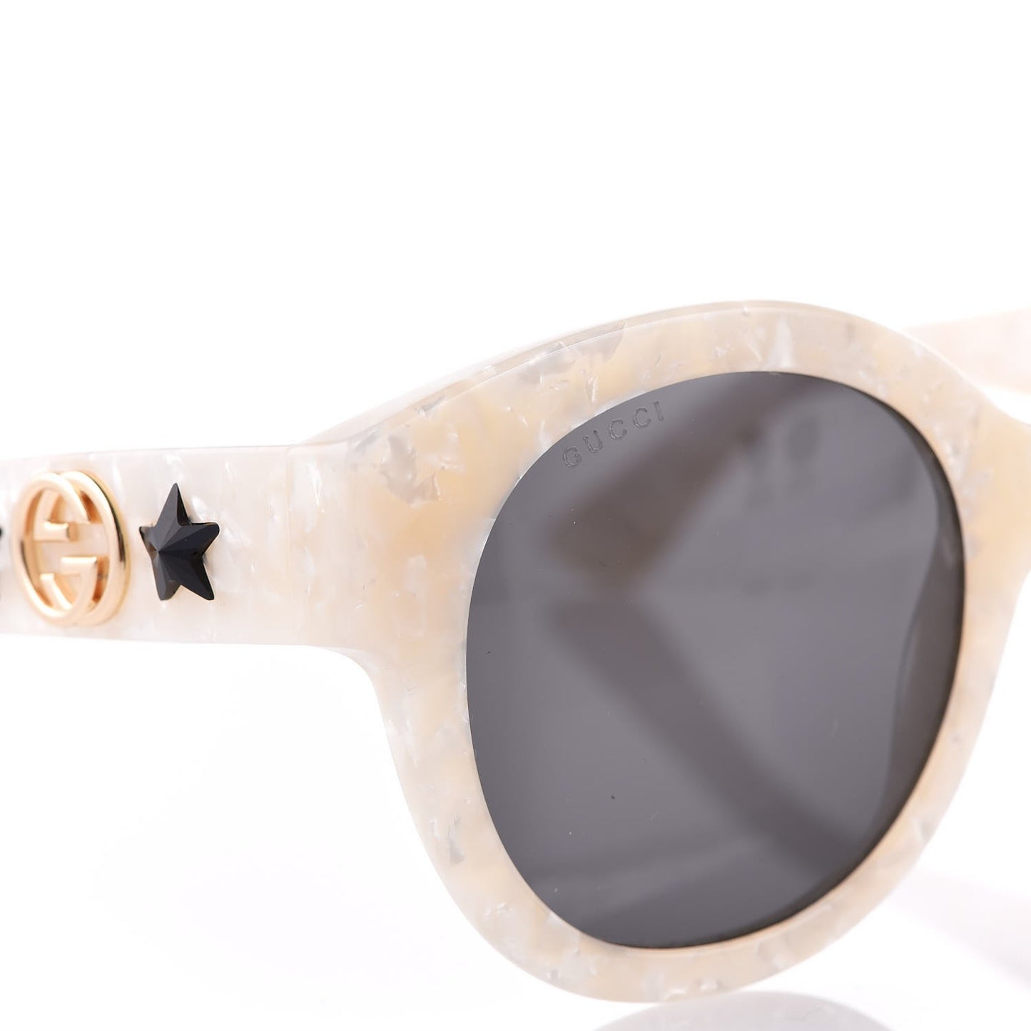 Round Frame GG Star Sunglasses GG0207S White