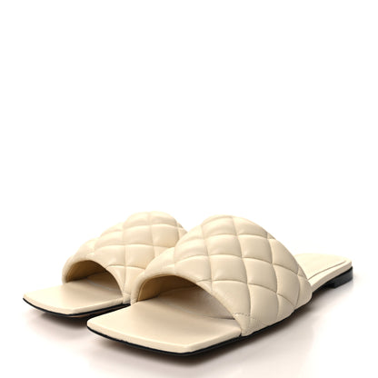 Bottega Veneta Nappa Matelasse Padded Flat Sandals 40 Sea Salt 3 of 7