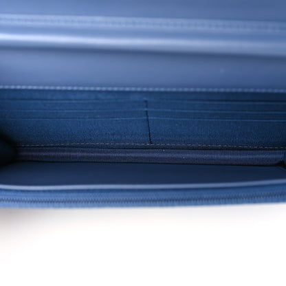 Chanel Denim Quilted Camellia Wallet On Chain WOC Blue 5 of 10