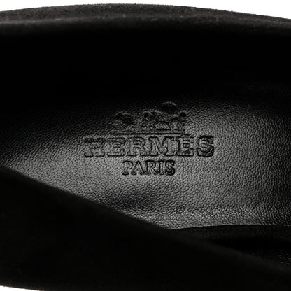 Hermes Suede Goatskin Blush 40 Pumps 37 Black 6 of 9