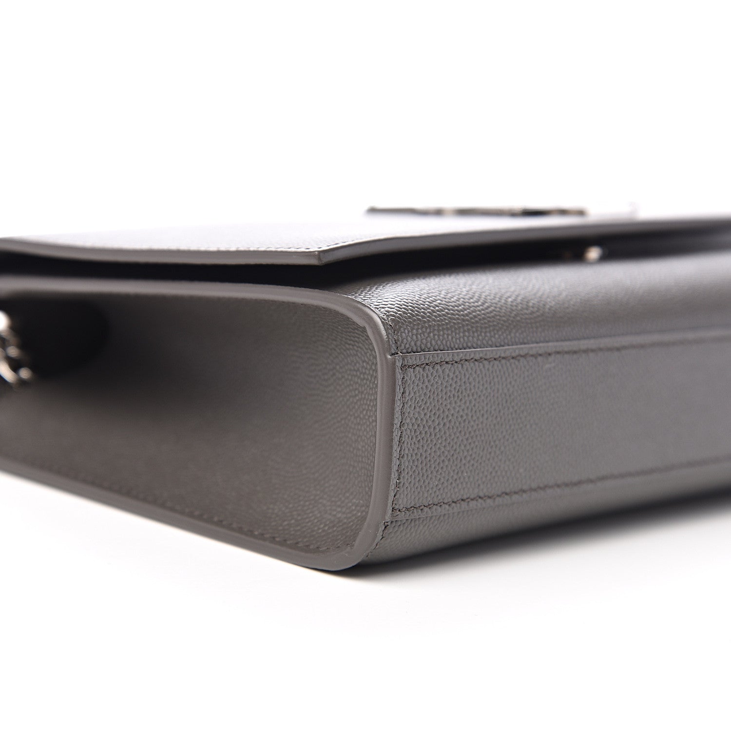 Saint Laurent Grain De Poudre Medium Classic Monogram Kate Satchel Earth Grey 7 of 9