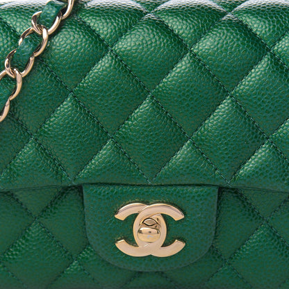 Chanel Metallic Caviar Quilted Mini Rectangular Flap Green 10 of 10
