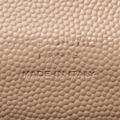 Saint Laurent Grain De Poudre Matelasse Chevron Monogram Envelope Clutch Dark Beige 5 of 13