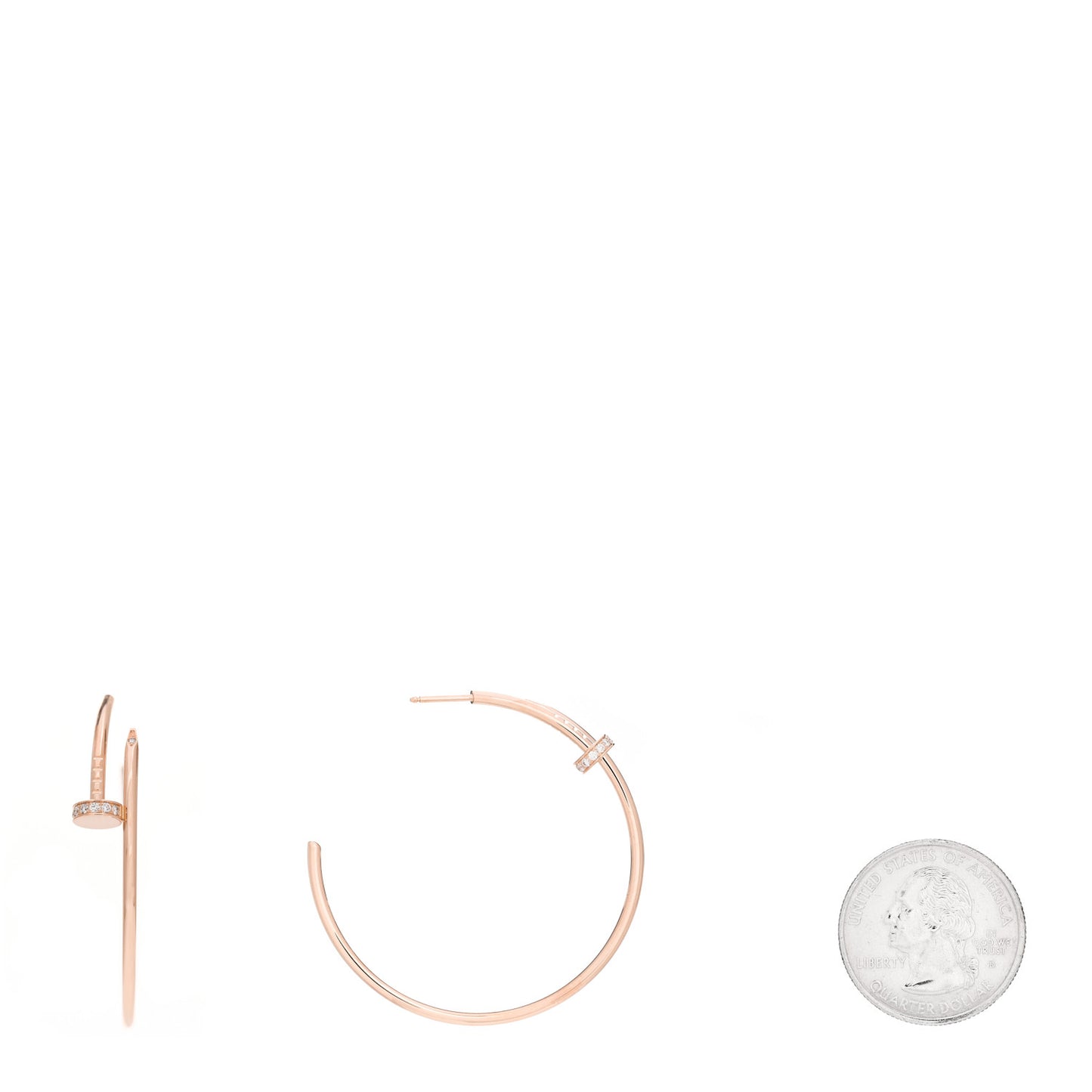 18K Pink Gold Diamond Juste Un Clou Hoop Earrings
