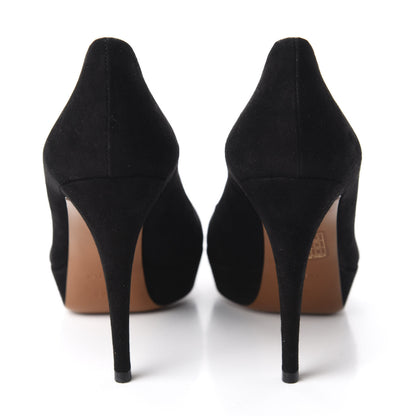 Gucci Suede Platform Round Toe Betty Pumps 35.5 Black 5 of 9