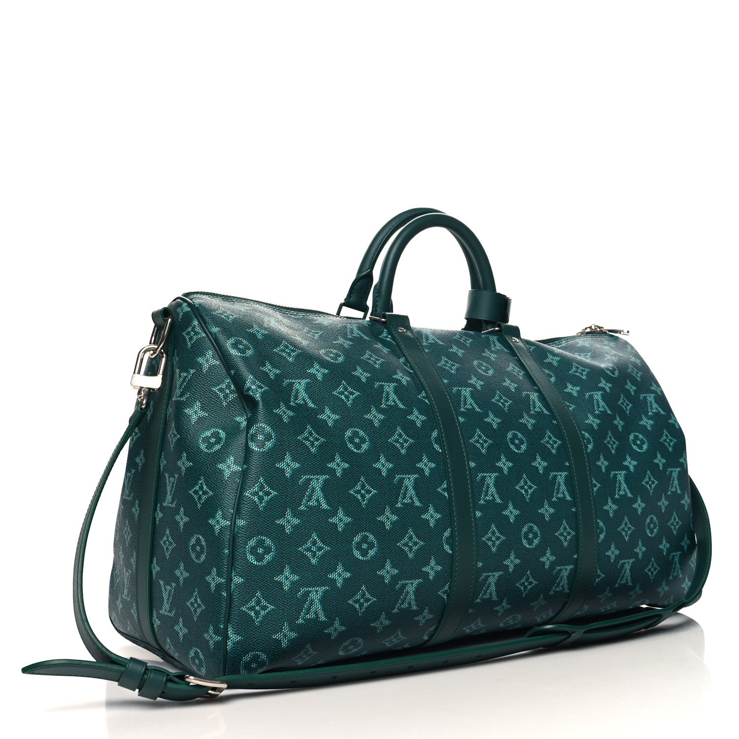 Louis Vuitton Monogram Heritage Keepall Bandouliere 50 Green 2 of 9