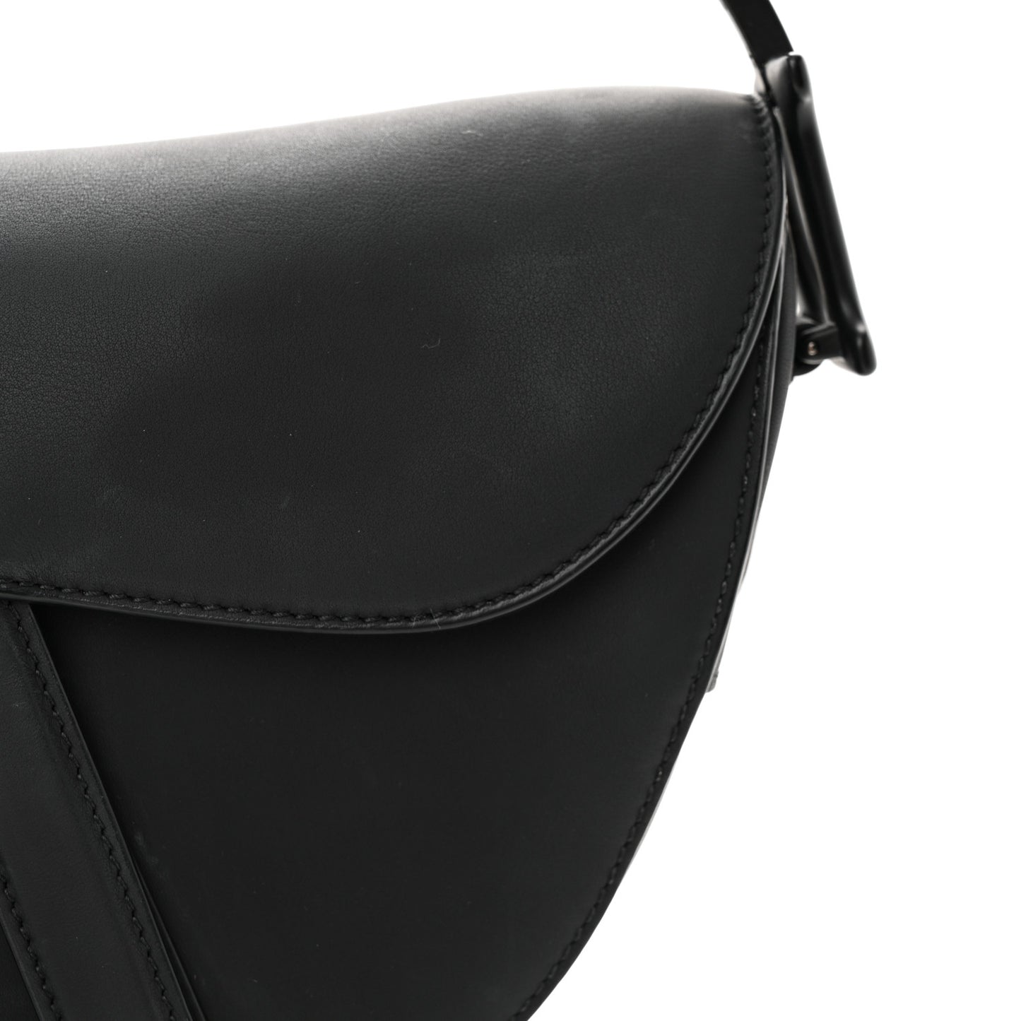 Ultra Matte Calfskin Saddle Bag Black