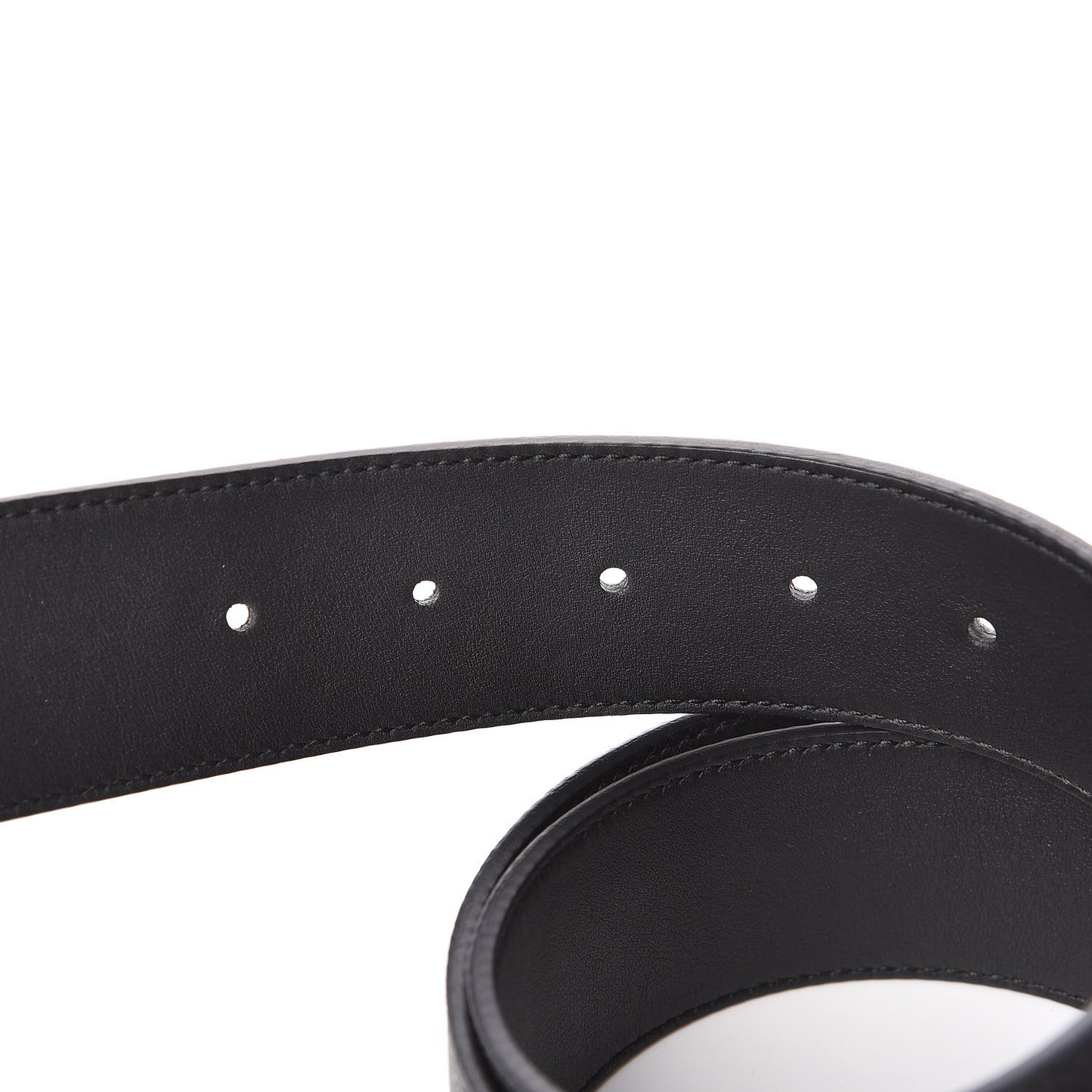 Textured Dollar Calfskin Nickel Double G 40mm Belt 85 34 Black