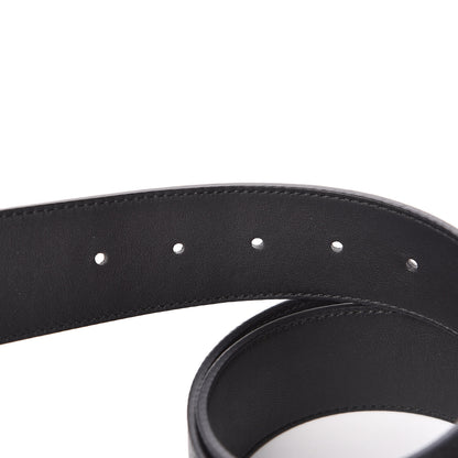 Gucci Textured Dollar Calfskin Nickel Double G 40mm Belt 85 34 Black 5 of 6