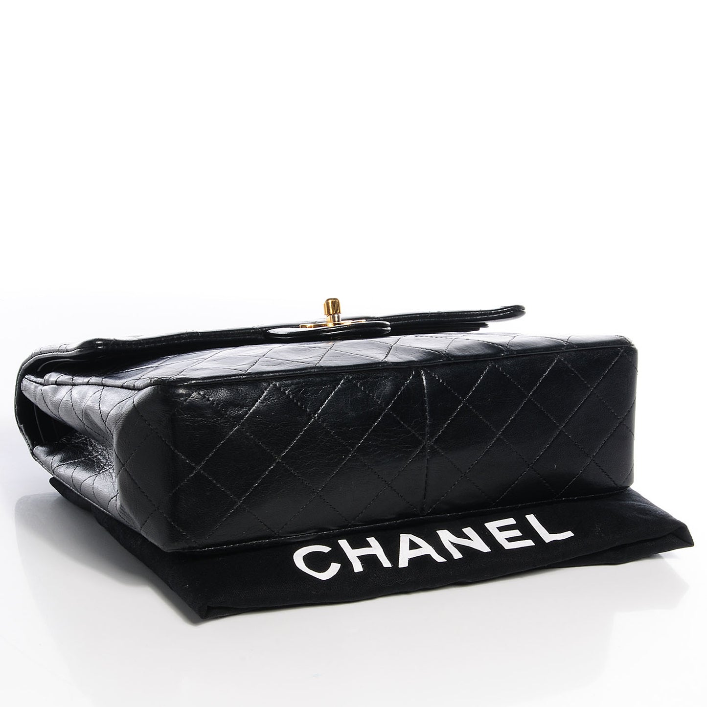 Lambskin Medium Double Flap Black