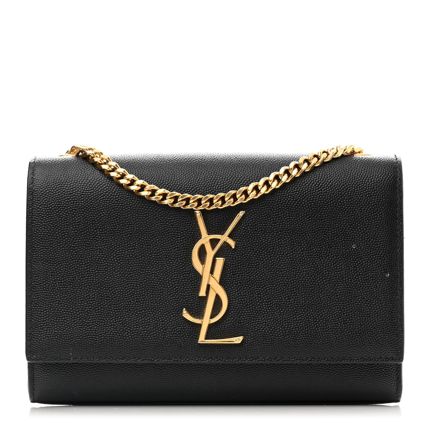 Saint Laurent Grain De Poudre Small Monogram Kate Satchel Black 1 of 11