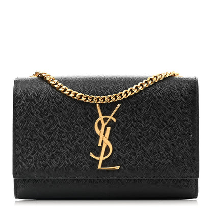 Saint Laurent Grain De Poudre Small Monogram Kate Satchel Black 1 of 11