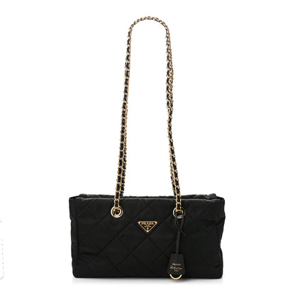 Prada Re-Nylon Impuntu Quilted Re-Edition 1995 Chaine East West Medium Tote Bag Black 1 of 10
