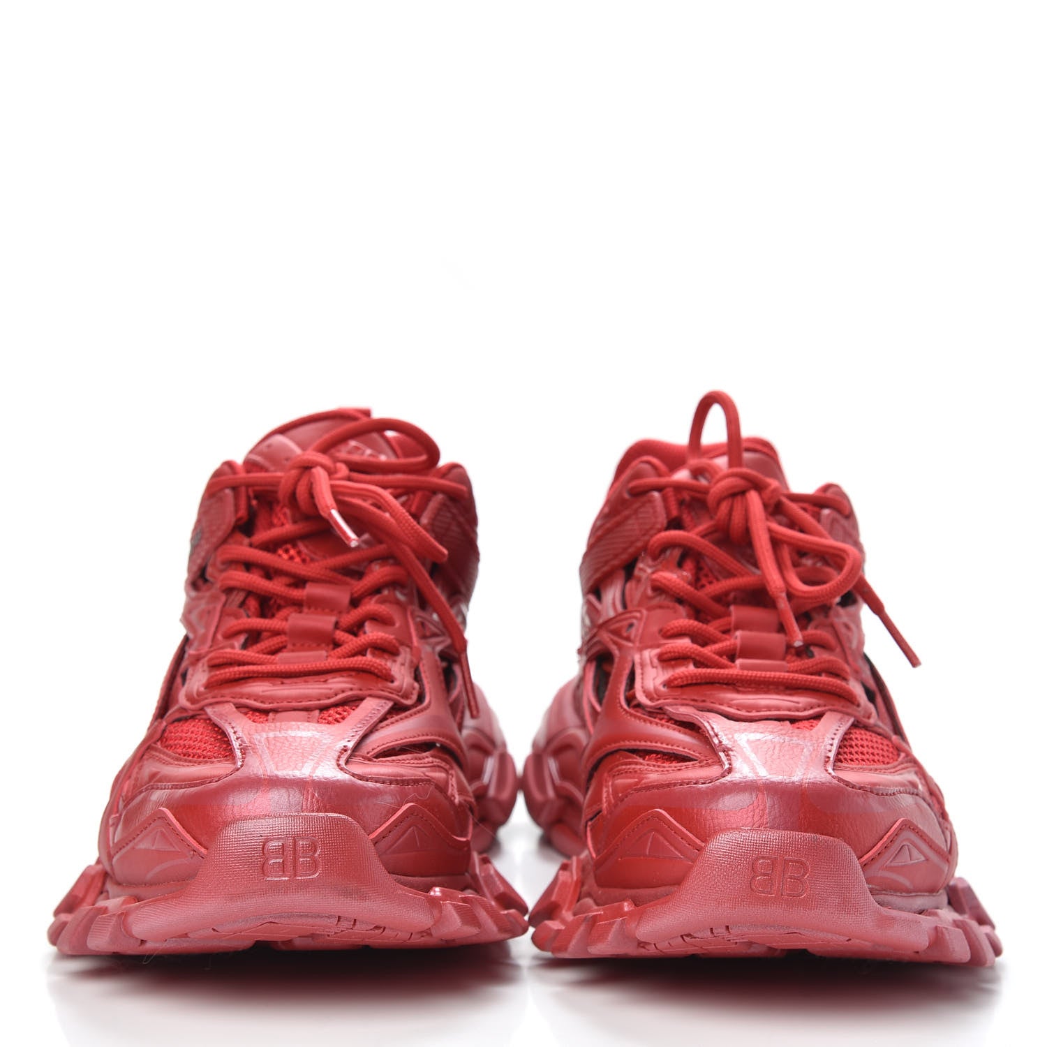 Balenciaga Rubber Mesh Pearlescent Mens Track.2 Open Sneakers 41 Red 2 of 8