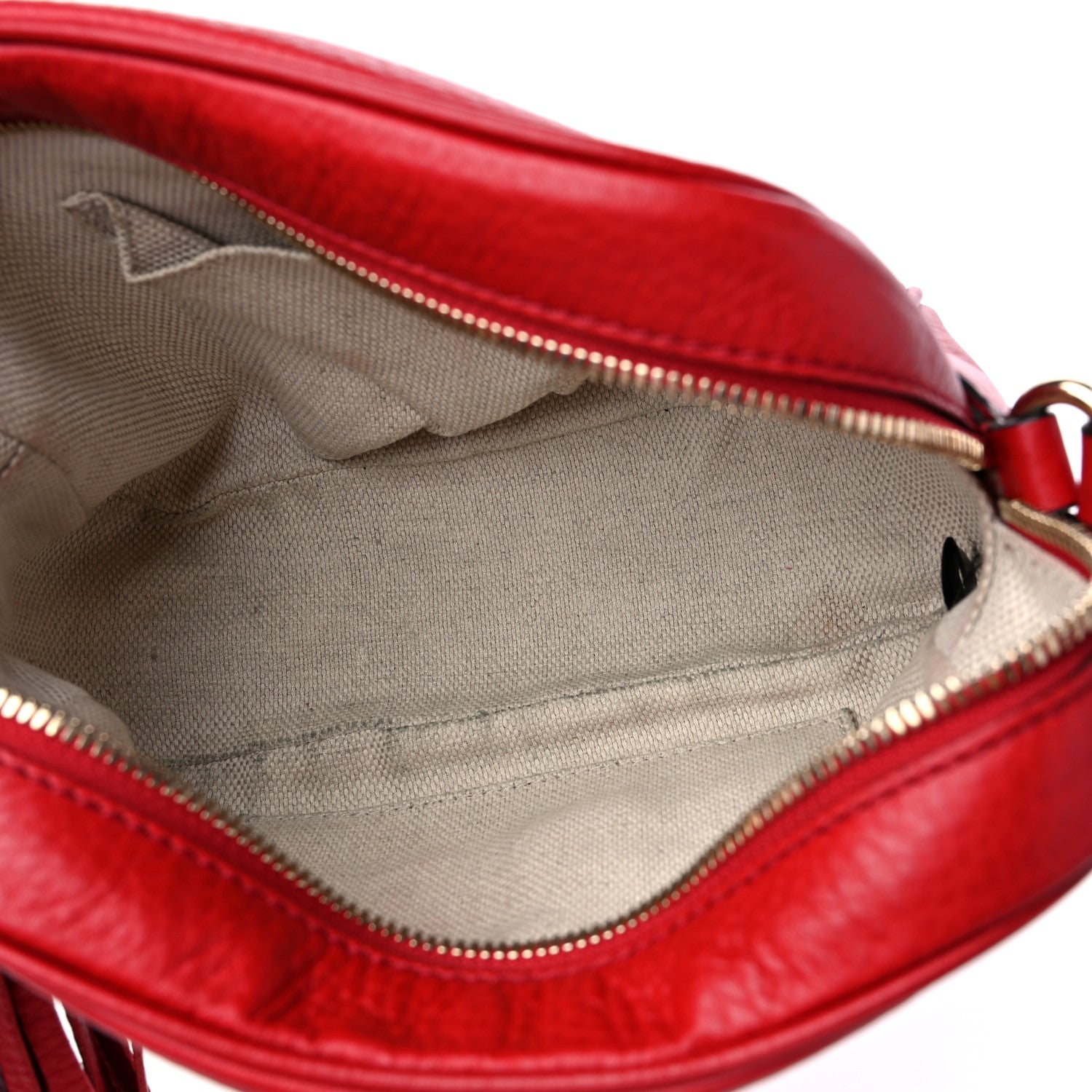 Gucci Pebbled Calfskin Small Soho Disco Bag Tabasco Red 5 of 12