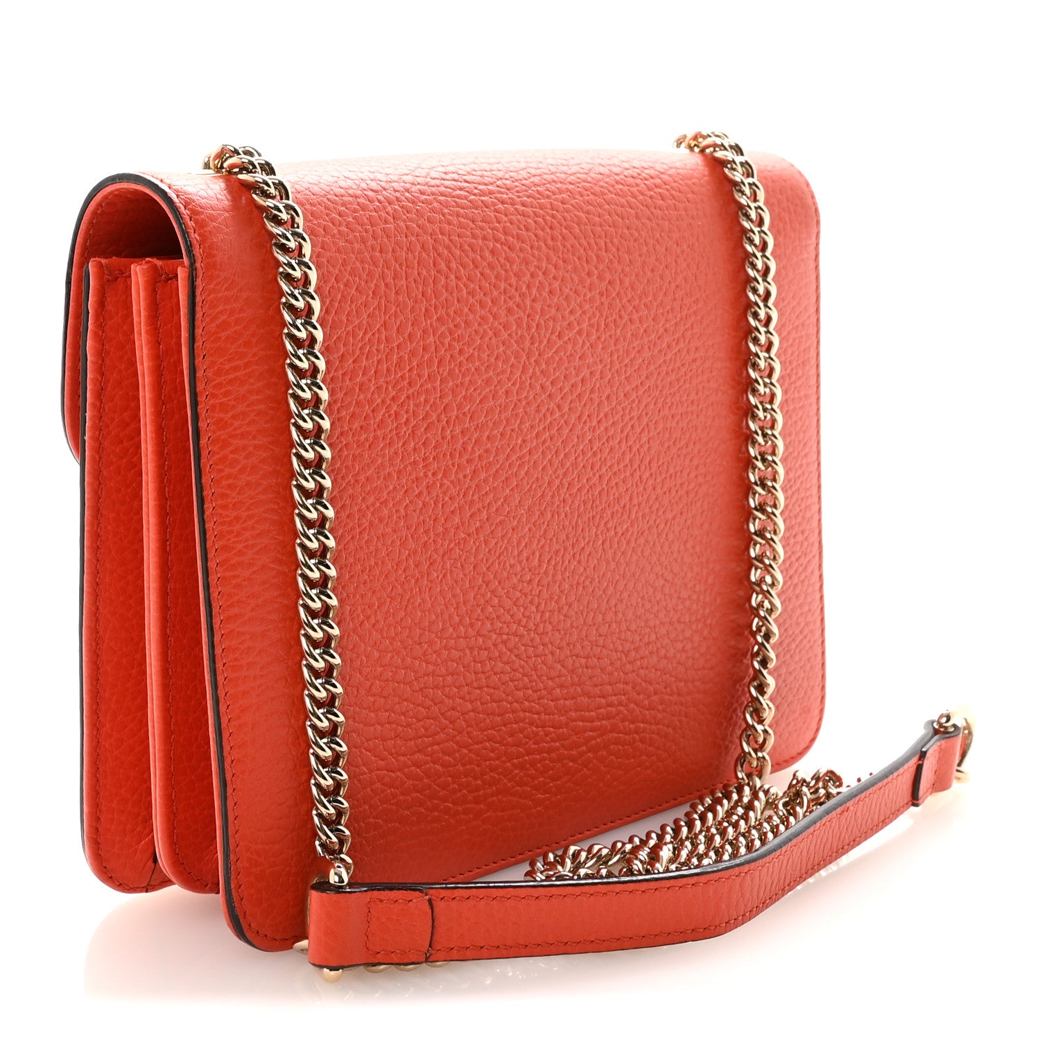 Gucci Dollar Calfskin Small Interlocking G Shoulder Bag Sun Orange 3 of 10