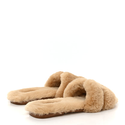 Hermes Woolskin Oran Sandals 41 Beige Argile 5 of 8