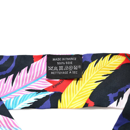Hermes Silk Jaguar Quetzal Twilly Vert Rouge Rose 3 of 3