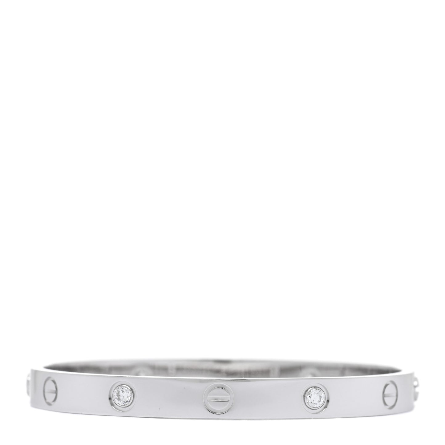 18K White Gold 4 Diamond Love Bracelet 17