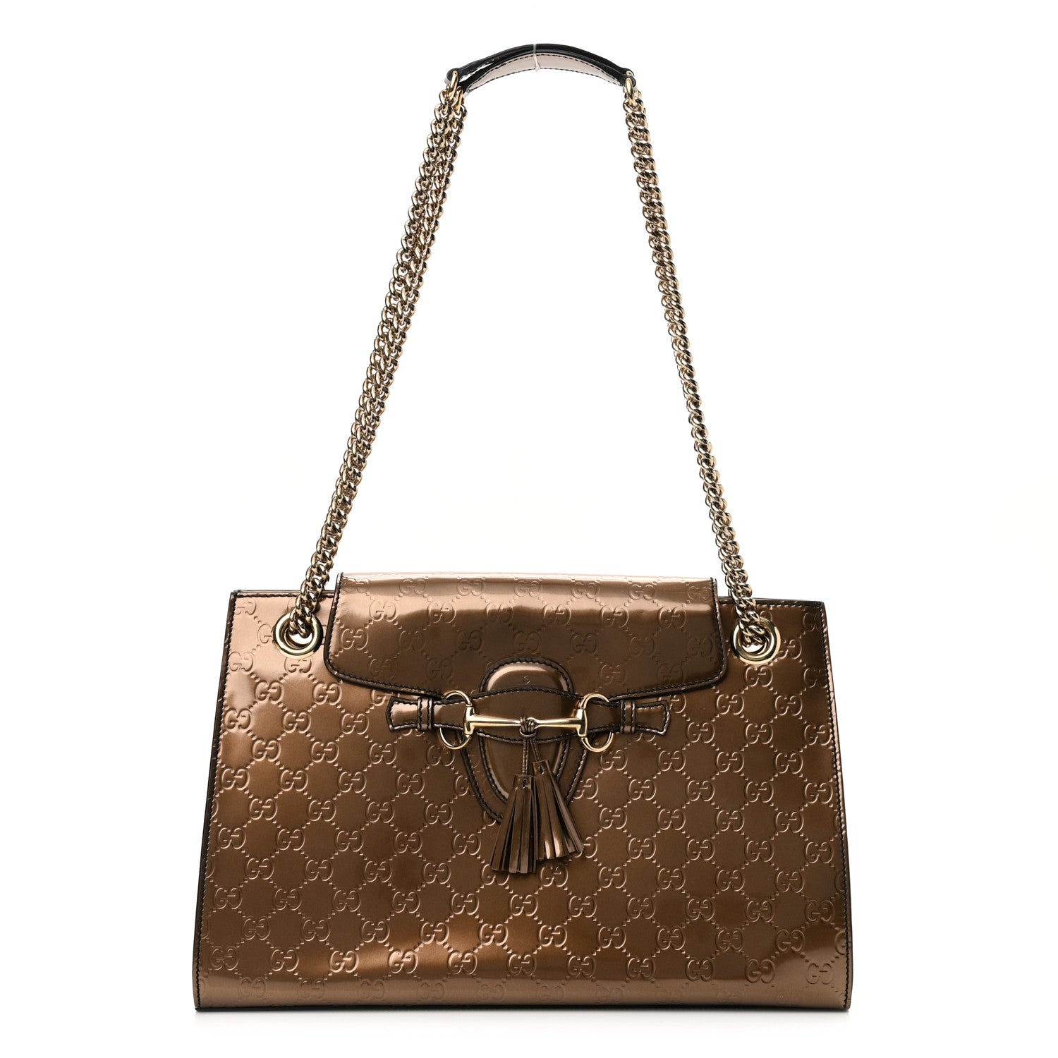 Gucci Shine Guccissima Large Emily Chain Shoulder Bag Acero 1 of 10