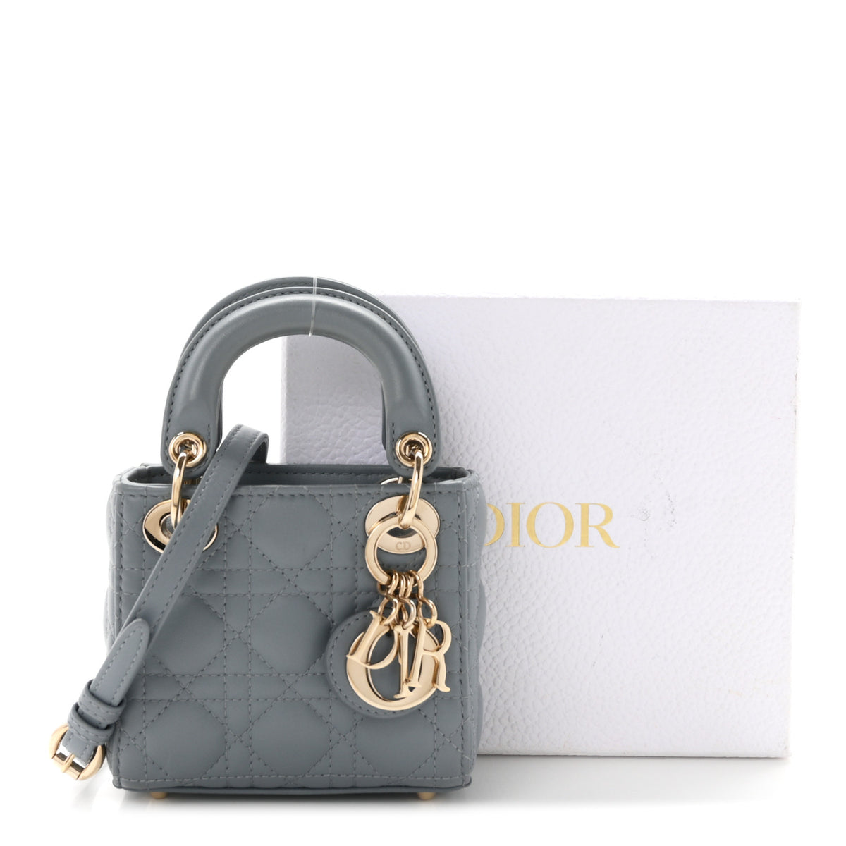 Christian Dior Lambskin Cannage Micro Lady Dior Cloud Blue 11 of 11