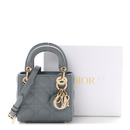 Christian Dior Lambskin Cannage Micro Lady Dior Cloud Blue 11 of 11