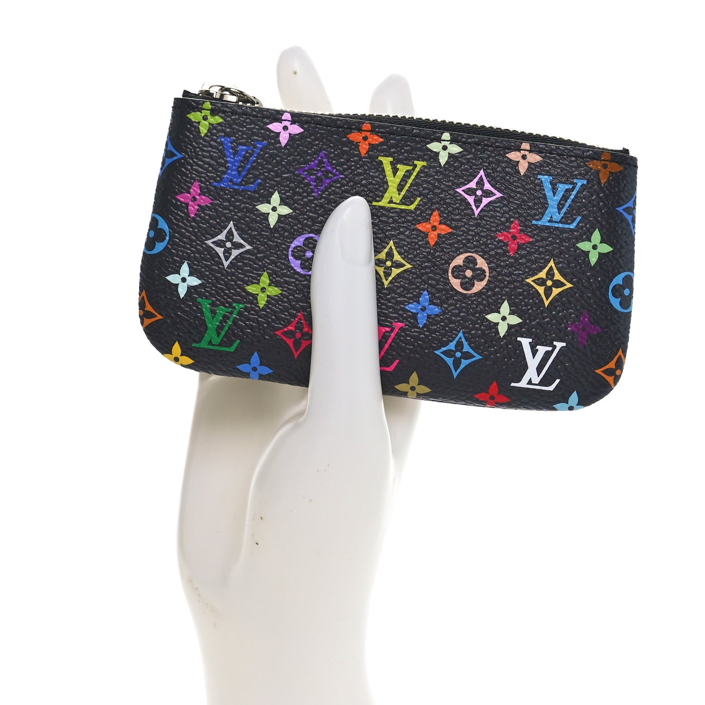 LV X TM Monogram Multicolor Key Pouch Black