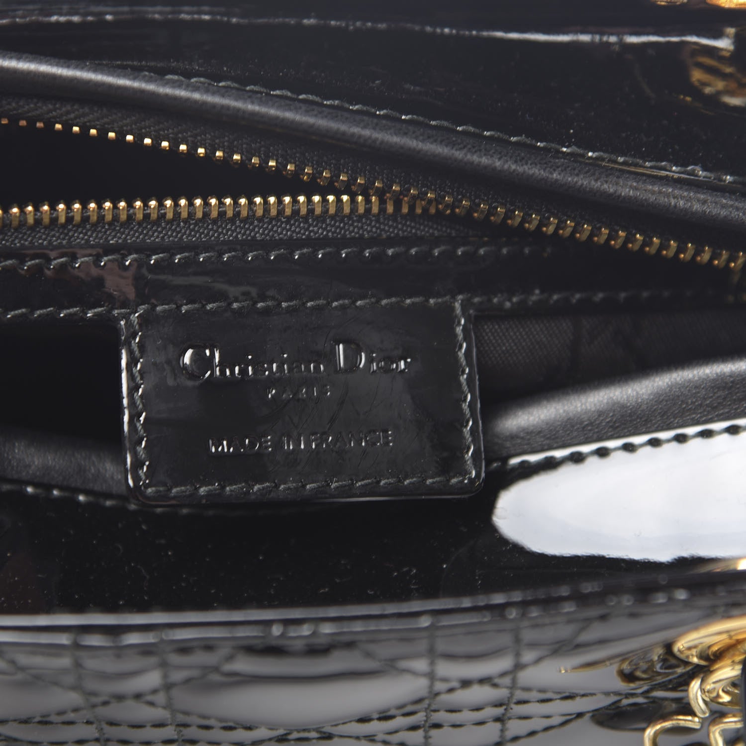 Christian Dior Patent Cannage Medium Lady Dior Black 6 of 10