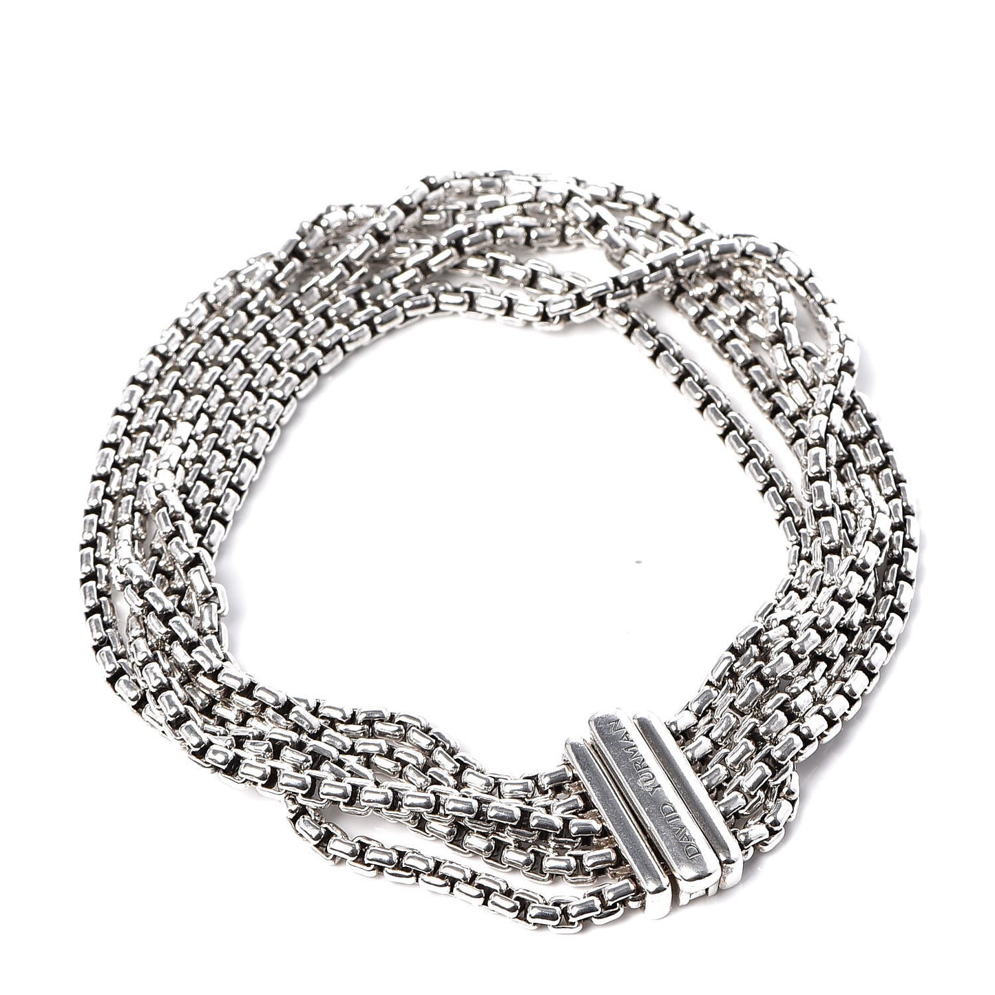 Sterling Silver Five-Row Box Chain Bracelet