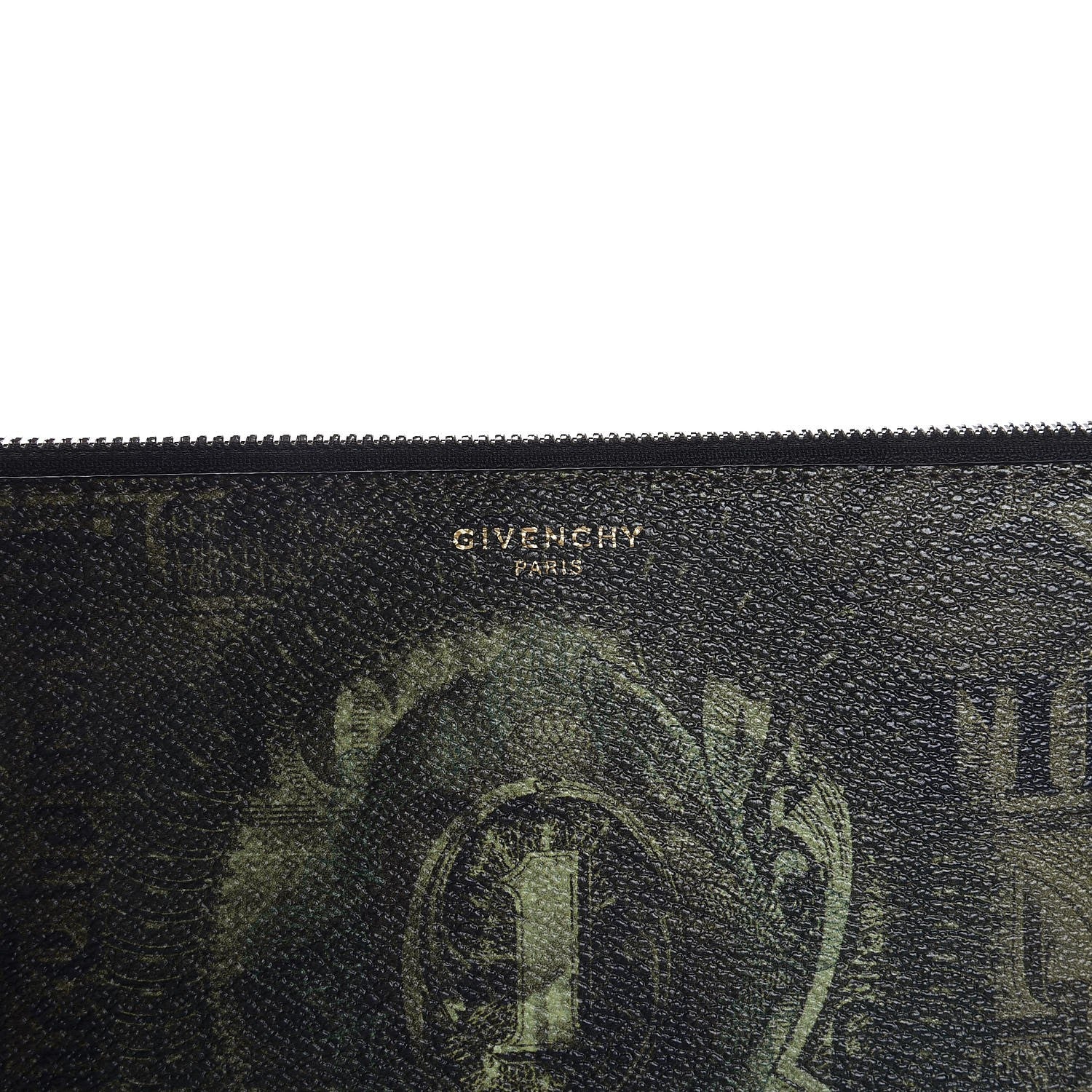 Givenchy Coated Canvas Dollar Print Clutch Green 8 of 8