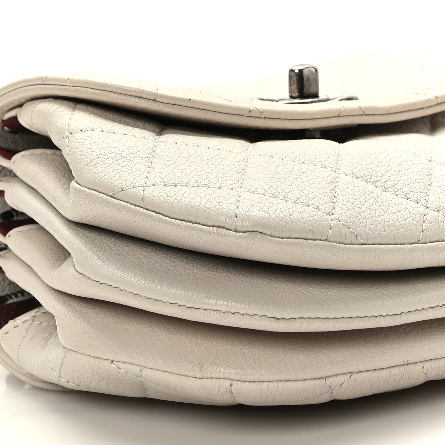 Chanel Goatskin Quilted CC Waiter Crossbody White 9 of 10