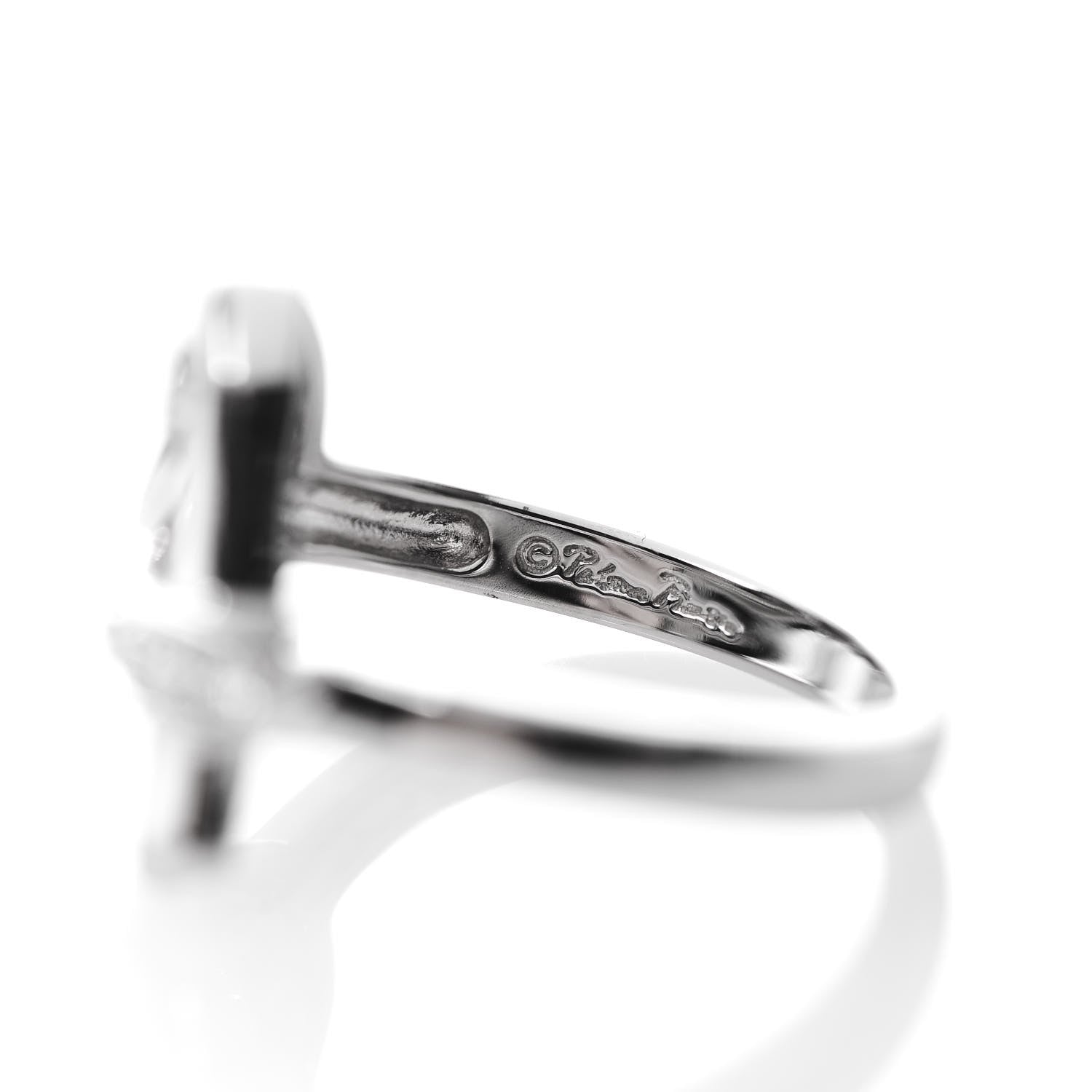 Tiffany 18K White Gold Diamond Paloma Picasso Loving Heart Ring 49 5 4 of 5