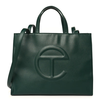 Telfar Vegan Leather Medium Shopping Bag Dark Olive 1 of 8