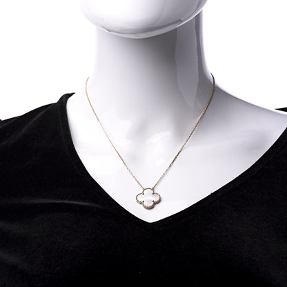 Van Cleef & Arpels 18K Rose Gold Mother of Pearl Magic Alhambra Pendant Necklace 2 of 9