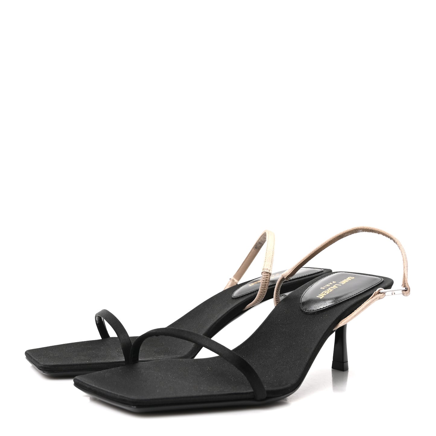 Satin Slingback Jaspe 55 Sandals  37 Black Partridge Pink