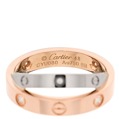 Cartier 18K Pink White Gold 6 Diamonds LOVE Ring 48 4.5 4 of 4