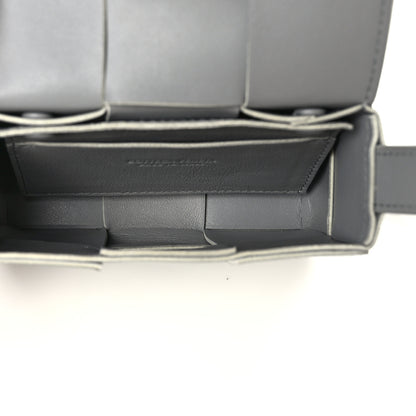 Bottega Veneta Metallic Patent Calfskin Maxi Intrecciato Extra Mini Cassette Crossbody Bag Silver 5 of 8