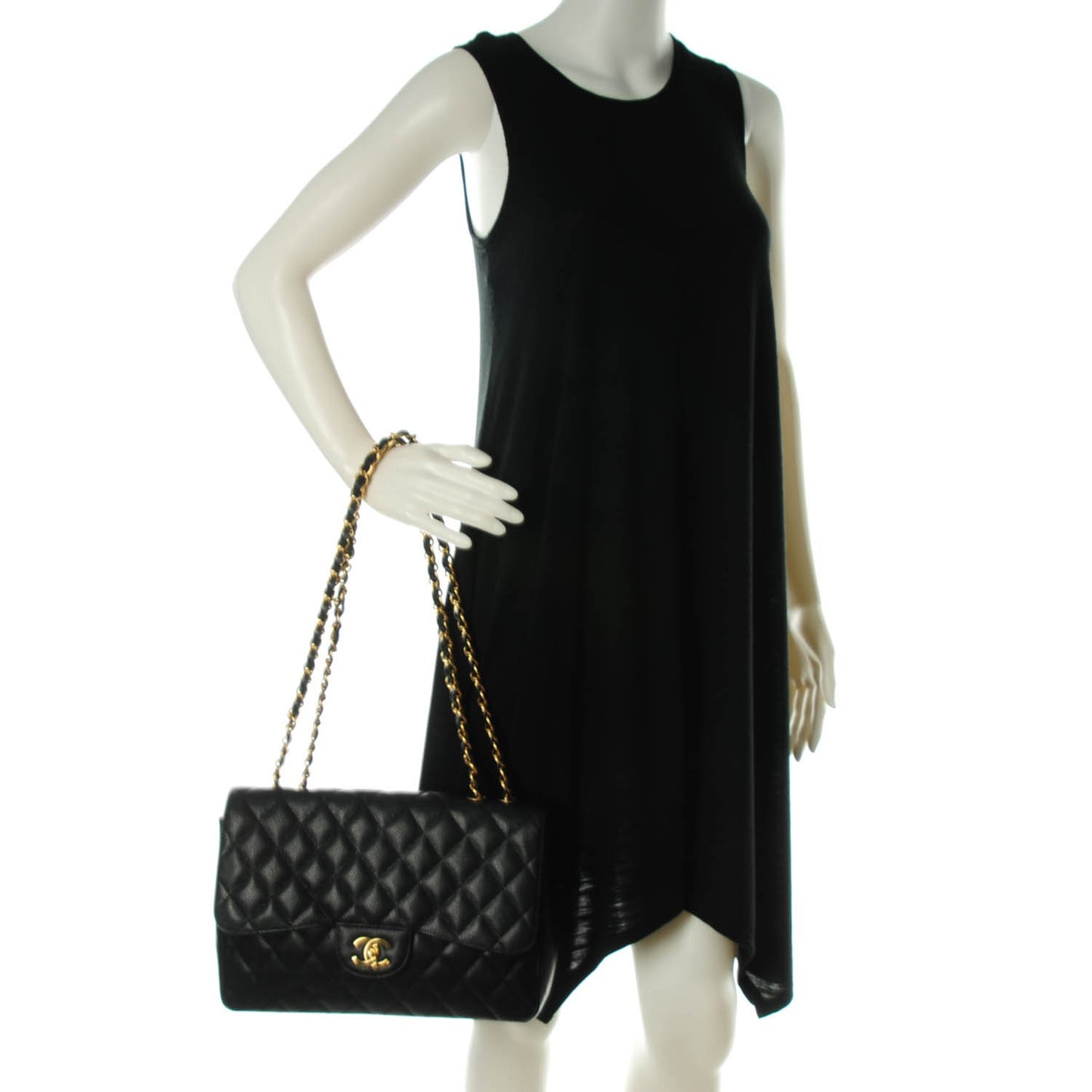 Caviar Quilted Jumbo Single Flap Black