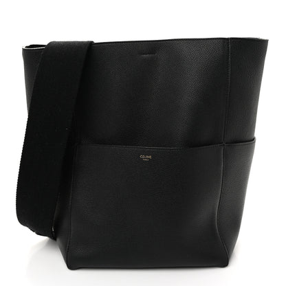 Celine Soft Grained Calfskin Sangle Bucket Bag Black 1 of 9